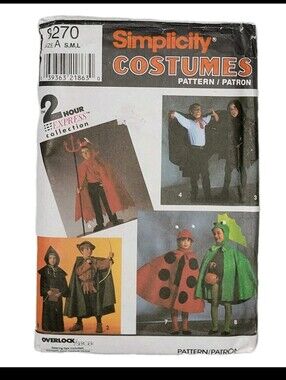 Simplicity #8270 Halloween Childrens Swewing Pattern Size A Vintage 1993
